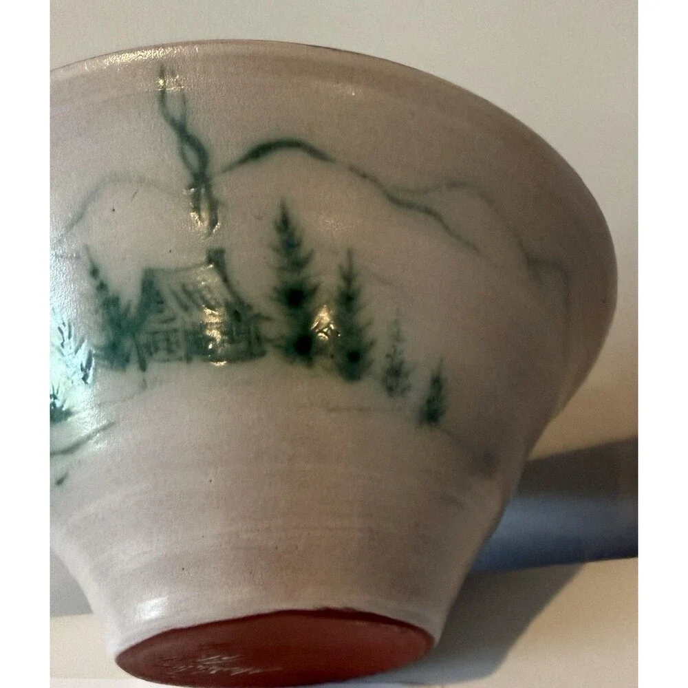 McWhirter Pottery NC Red Ware Bowl Mtn Cabin Vtg Folk Art Beautiful Studio 11.5x - Picture 10 of 16